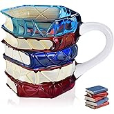 Trxvxo 1 PCS Painted Book Mug, 3D Hand Painted Coffee Cup,7 OZ Stained Glass Coffee Mug,The Novel and Unique Design Is a Great Gift for Book Loves!