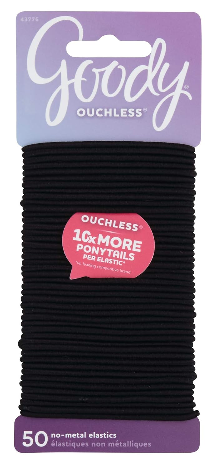 Amazon Com Goody Women S Ouchless Elastics Black 50 Count 2mm
