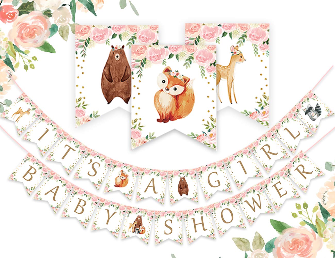 Woodland It S A Girl Baby Shower Banner Forest Animal Garland For Woodland Creatures Baby Shower Decorations Buy Online In Antigua And Barbuda At Antigua Desertcart Com Productid 164803679