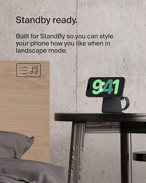 BELKIN 2-IN-1 MAGSAFE WIRELESS CHARGING DOCK 15W FAST CHARGE IPHONE CHARGER COMPATIBLE WITH IPHONE 17, 16, 15, AND 14 SERIES, AIRPODS, PIXEL 10, AND OTHER MAGSAFE ENABLED DEVICES, PSU INCLUDED – BLACK