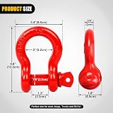 FreeTec 3/4" Bow Shackles 4.75 Ton D Ring Heavy Duty Galvanized Lifting 2 Pack view 4