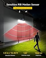 Lepro Solar Security Lights 1200LM 3 Head Motion Sensor IP65 Outdoor Floodlight view 3