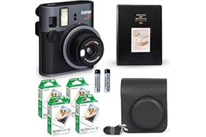 Fujifilm Instax Mini 41 Instant Camera Vintage Black. + Fujifilm Value Pack (40 Sheets) + Shutter Accessories Bundle, Includes Vintage Style Compatible Carrying Case, Black Photo Album 64 Pockets