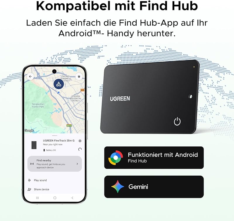 FineTrack Slim G Tracker kompatibel mit Google Find Hub(nur Android)