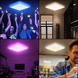 BLNAN RGB Ceiling Light with Remote 12 Inch 24W Dimmable White RGB Flush Mount view 6