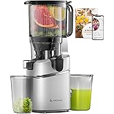 AMZCHEF Juicer Machines, 5.8" Extra Self-Feeding Cold Press Juicer for Whole Vegetable & Fruit, Juice Extractor Machine with Large Auger & Triple Strainers, Easy to Clean, High Juice Yield
