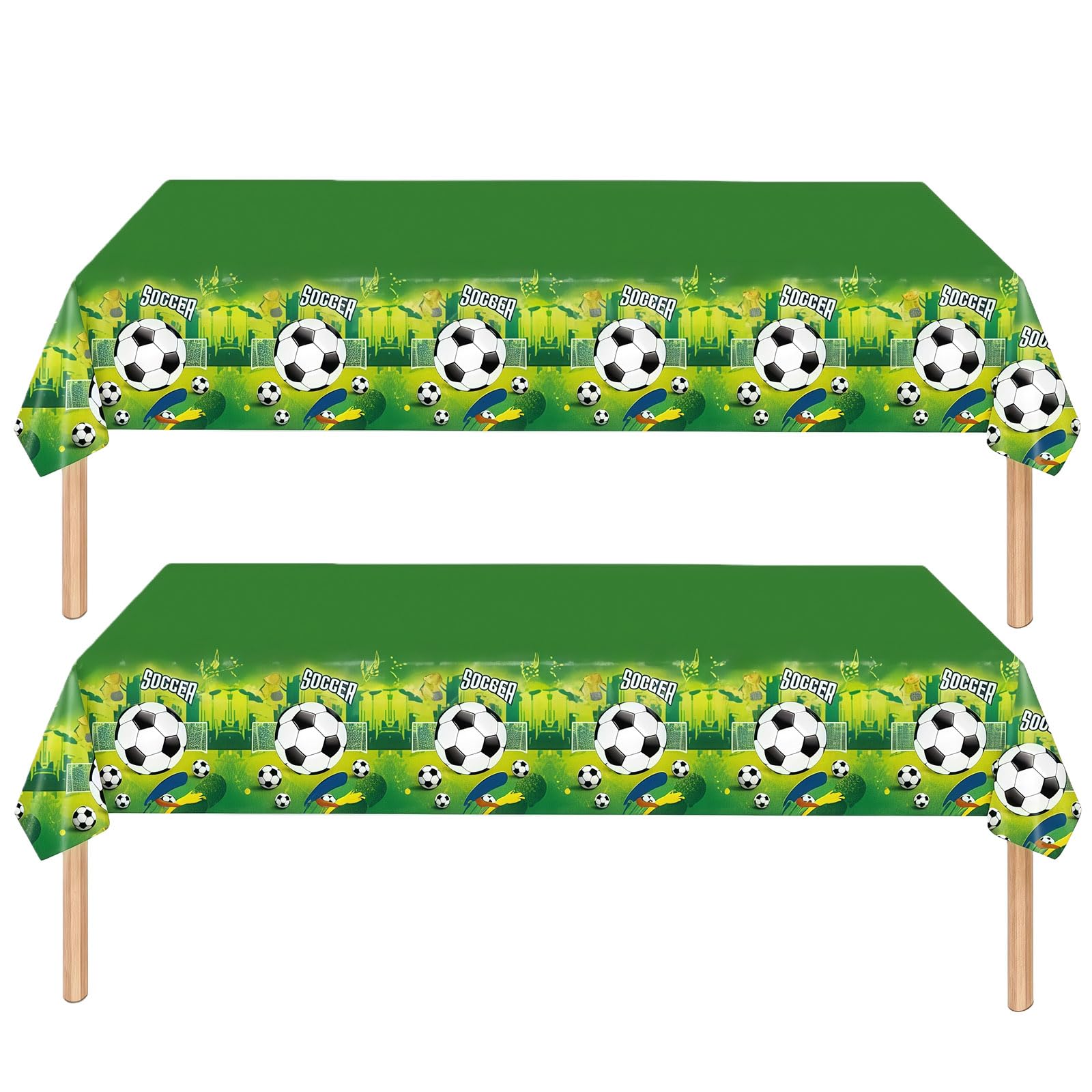 2Pcs Soccer Football Goal Party Table Cloth for Euro 2024,137*274cm Soccer Game Party Plastic Table Cover Country Theme Party Football Olympic Party Decorations Tablecloths for Fans Event Party Decor