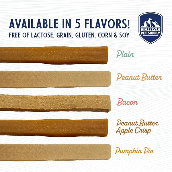 HIMALAYAN DOG CHEW YOGURT STICKS, PLAIN FLAVORED, DOG TREATS WITH PREBIOTICS, PROBIOTICS & PROTEIN, DIGESTIVE SUPPORT, LACTOSE & GLUTEN FREE, NATURAL DOG TREAT FOR ALL BREEDS, MADE IN AMERICA, 5 COUNT