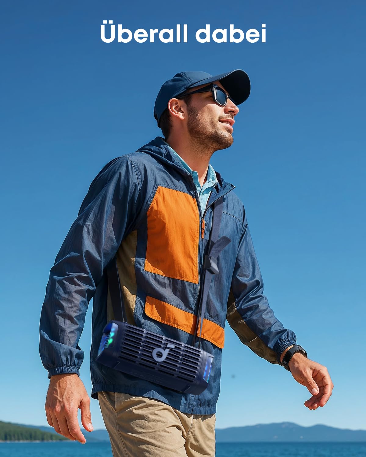 soundcore Boom 3i by Anker – Robuster Outdoor Lautsprecher, Bluetooth Lautsprecher, wasserdicht IP68, 50W BassUp™ 2.0 Sound, BT 5.3, 16h, Lichtshow + TWS-Stereo, Kayak, Angeln, Campen (Dschungelgrün) 7