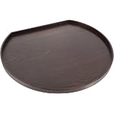 VOSAREA Wood Serving Tray Decorative Table Tray Wood Serving Platter Half Moon Rustic Food Dish Plate Farmhouse Candle Holder for Snacks Bread Fruit Salad Cheese (14 Inch)