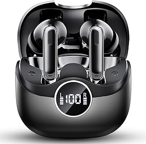 Adaptive Hybride Aktive Geräuschunterdrückung Kopfhörer Kabellos Bluetooth, 2026 Bluetooth 5.4 Kopfhörer mit -45 dB ANC Noise Cancelling, In Ear Kopfhörer mit 6-Mic KI Klarer Anruf, IP7, 40H Spielzeit