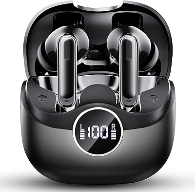 Adaptive Hybride Aktive Geräuschunterdrückung Kopfhörer Kabellos Bluetooth, 2026 Bluetooth 5.4 Kopfhörer mit -45 dB ANC Noise Cancelling, In Ear Kopfhörer mit 6-Mic KI Klarer Anruf, IP7, 40H Spielzeit