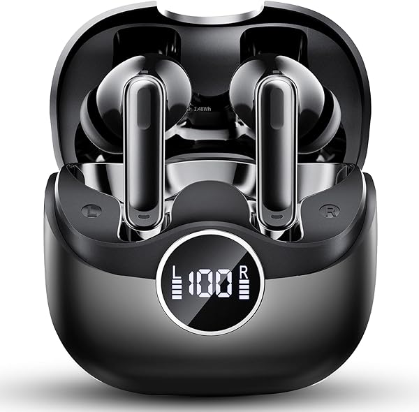 Adaptive Hybride Aktive Geräuschunterdrückung Kopfhörer Kabellos Bluetooth, 2026 Bluetooth 5.4 Kopfhörer mit -45 dB ANC Noise Cancelling, In Ear Kopfhörer mit 6-Mic KI Klarer Anruf, IP7, 40H Spielzeit