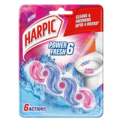 Harpic Power Fresh 6 Toilet Rim Block, Floral Delight-35 g