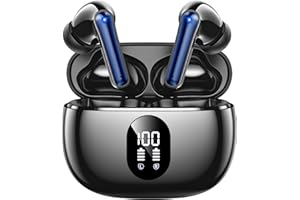 ZZU Wireless Earbuds, Bluetooth Ear Buds with Big Bass Stereo Sound, 48 Hours Playtime, Lightweight in-Ear Fit Earphones, IPX7, Hands-Free Calls with AI for iPhone, Android, Pad, Sports, Workout