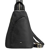 Kattee Sling Bag for Women Crossbody Fanny Packs Chest Bag Top Grain Leather Daypack Backpack RFID Blocking Travel | Top Grain Leather, RFID Blocking, Travel