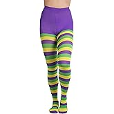 ToBeInStyle Women’s Wide Horizontal Contrast Stripe Tights Opaque Hosiery