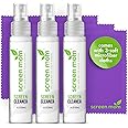 Screen Cleaner Spray and Microfiber Cloths 3-Pack (3x1oz) by Screen Mom-Screen Cleaner Spray and Wipe for TV, Computer, Phone, iPad, Car Screen Cleaning Kit Electronic Cleaner Spray