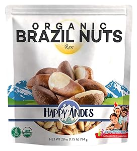 Happy Andes Organic Brazil 1.75 lbs - Raw, Fresh, Unsalted, Brazilian - Natural Snack - 28 Ounces