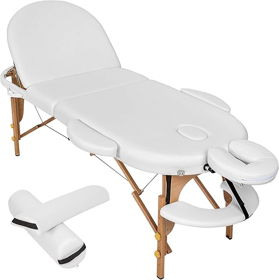 Portable Massage Table Oval 3 Sections + Bag and 2 Pillows Different