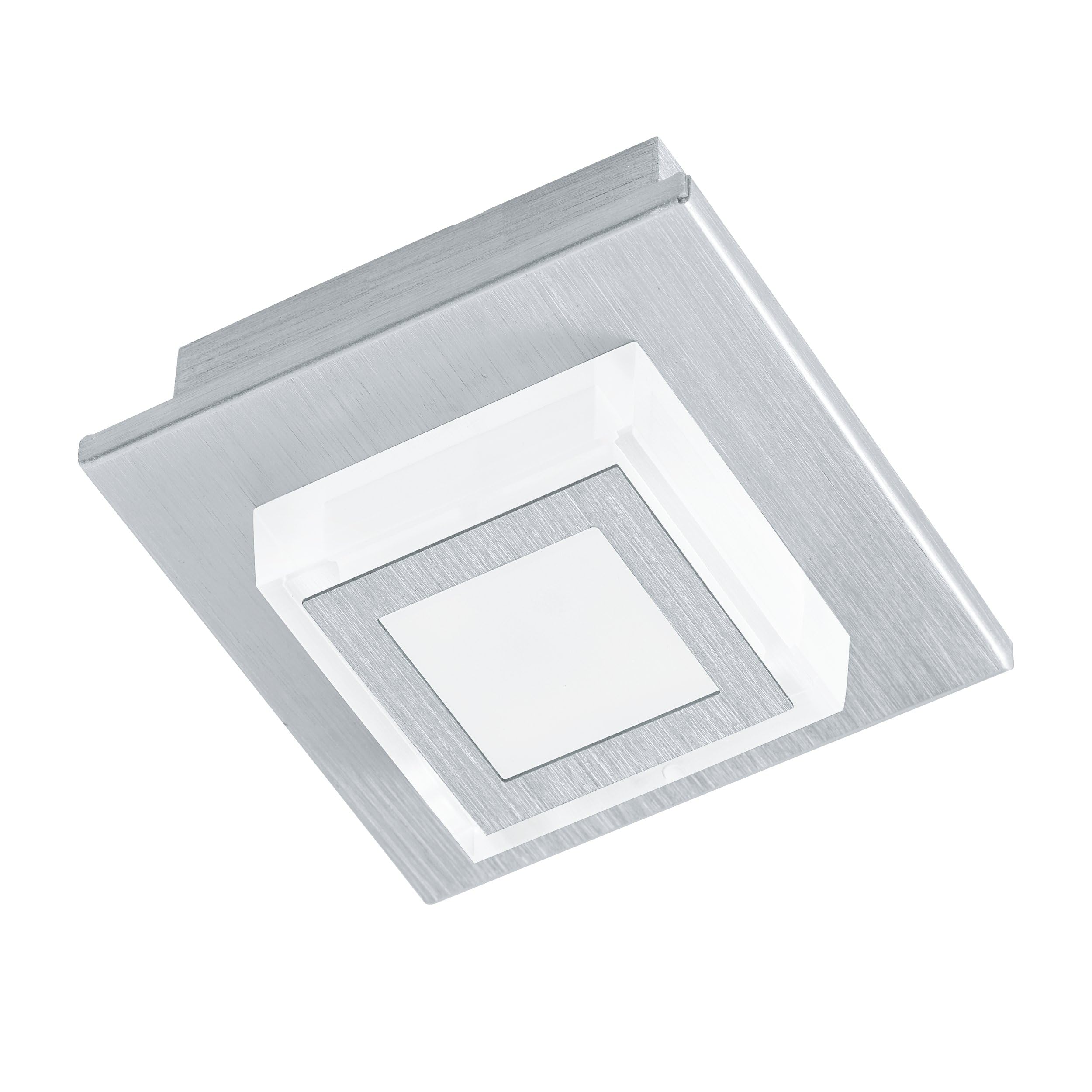 Eglo LED Panel Masiano, 1 Light Ceiling lamp Made of Aluminium and Plastic, Flush Mount Living Room and Hallway Lighting, Warm White