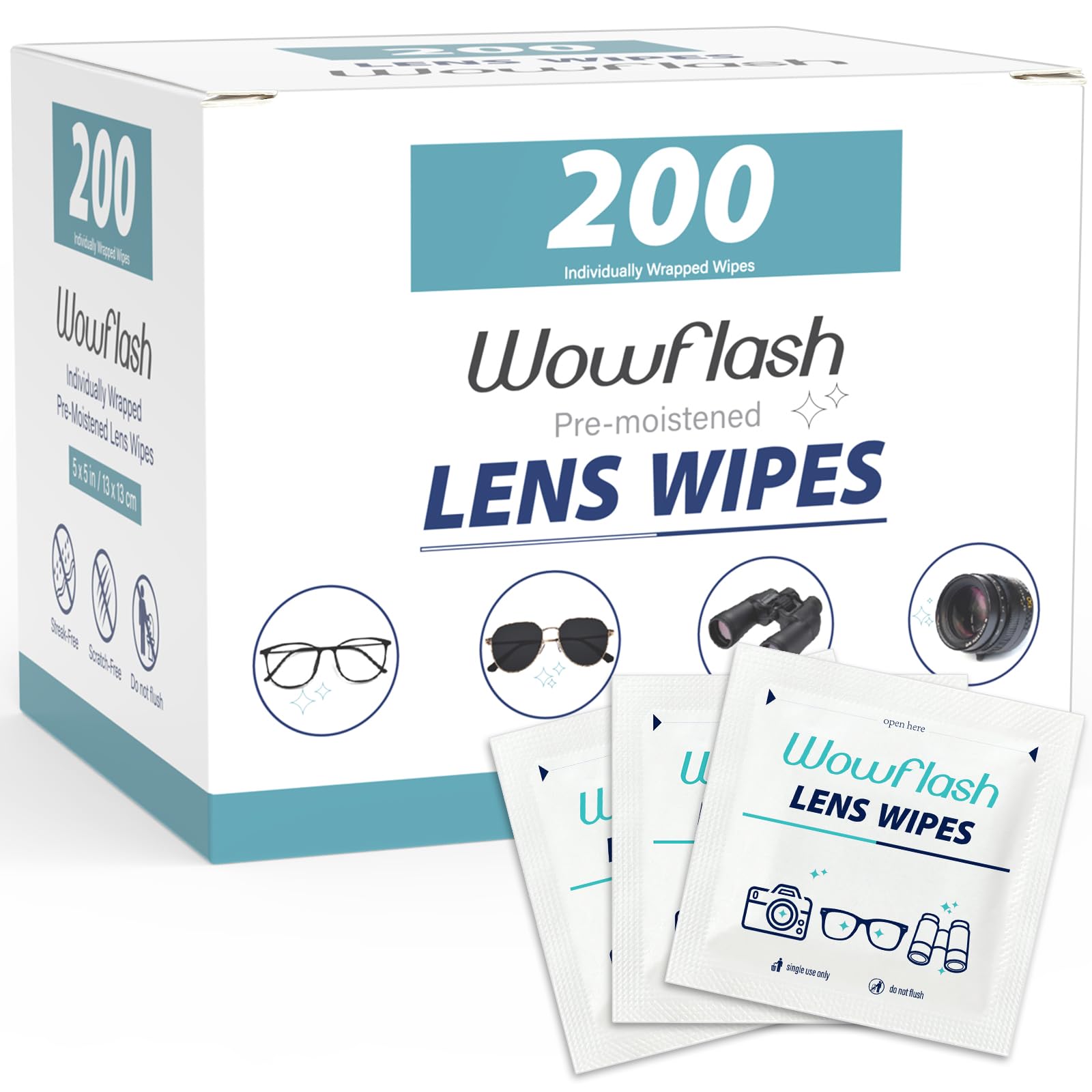 Photo 1 of ***MISSING PART***

200 Count Lens Wipes for Eyeglasses, Eyeglass Lens Cleaning Wipes Pre-moistened Individually Wrapped Sracth-Free Streak-Free Eye Glasses Cleaner Wipes for Sunglass, Camera Lens, Goggles