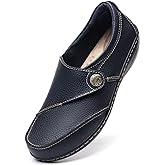 Geoeleph Women's Loafers Casual Slip-Ons Comfort Walking Flats Leather Driving Moccasins