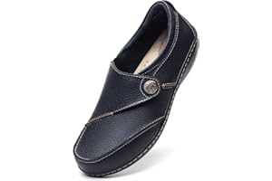 Geoeleph Women's Loafers Casual Slip-Ons Comfort Walking Flats Leather Driving Moccasins