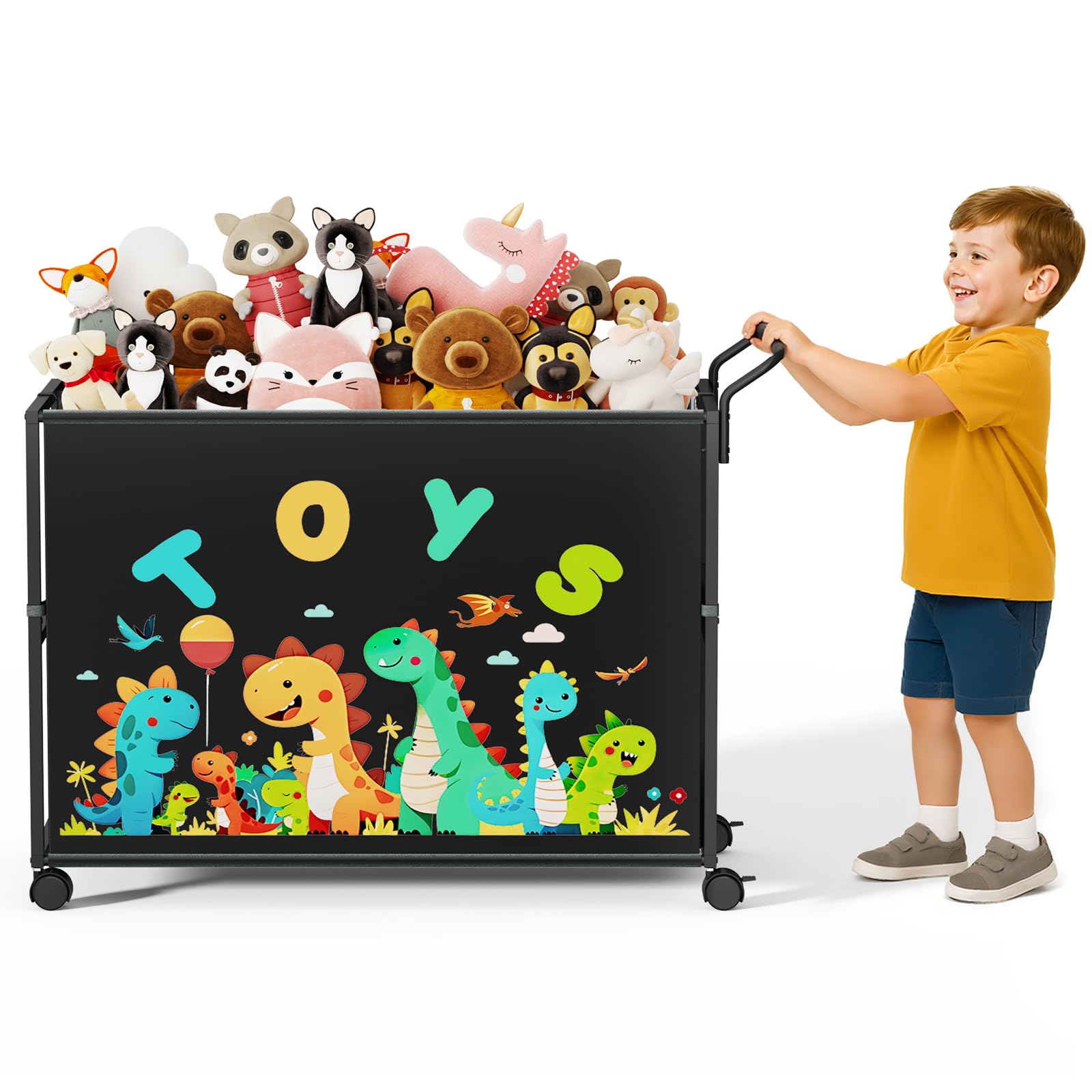 Photo 1 of BBLIKE Large Toy Box for Kids - Extra Large Toy Chest with Wheels, Multi-Function Storage Organizer Bin Basket for Boys and Girls, Perfect for Bedroom, Living Room, Nursery, Black