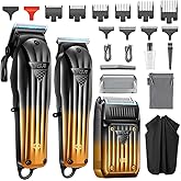 VGR 644 Hair Clippers for Men Professional, Cordless Beard Trimmer & Electric Razor Shavers for Men, Rechargeable 3 Piece Barber Hair Cutting Kit LED Display Men's Grooming Kit