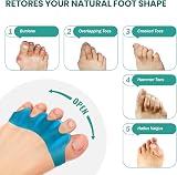 Welnove 8 Pack Toe Separators Bunion Corrector for Women Men Blue view 2
