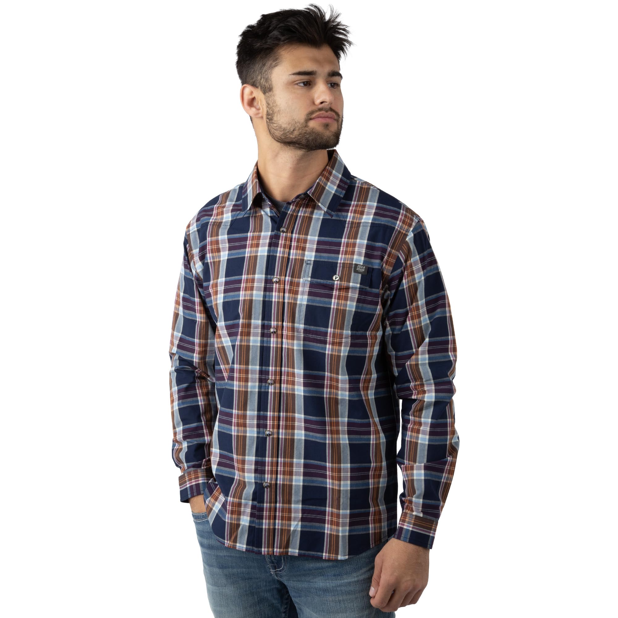 Field & Stream Men’s Covey Back Long Sleeve Casual Plaid Shirt, Sanford Plaid, X-Large