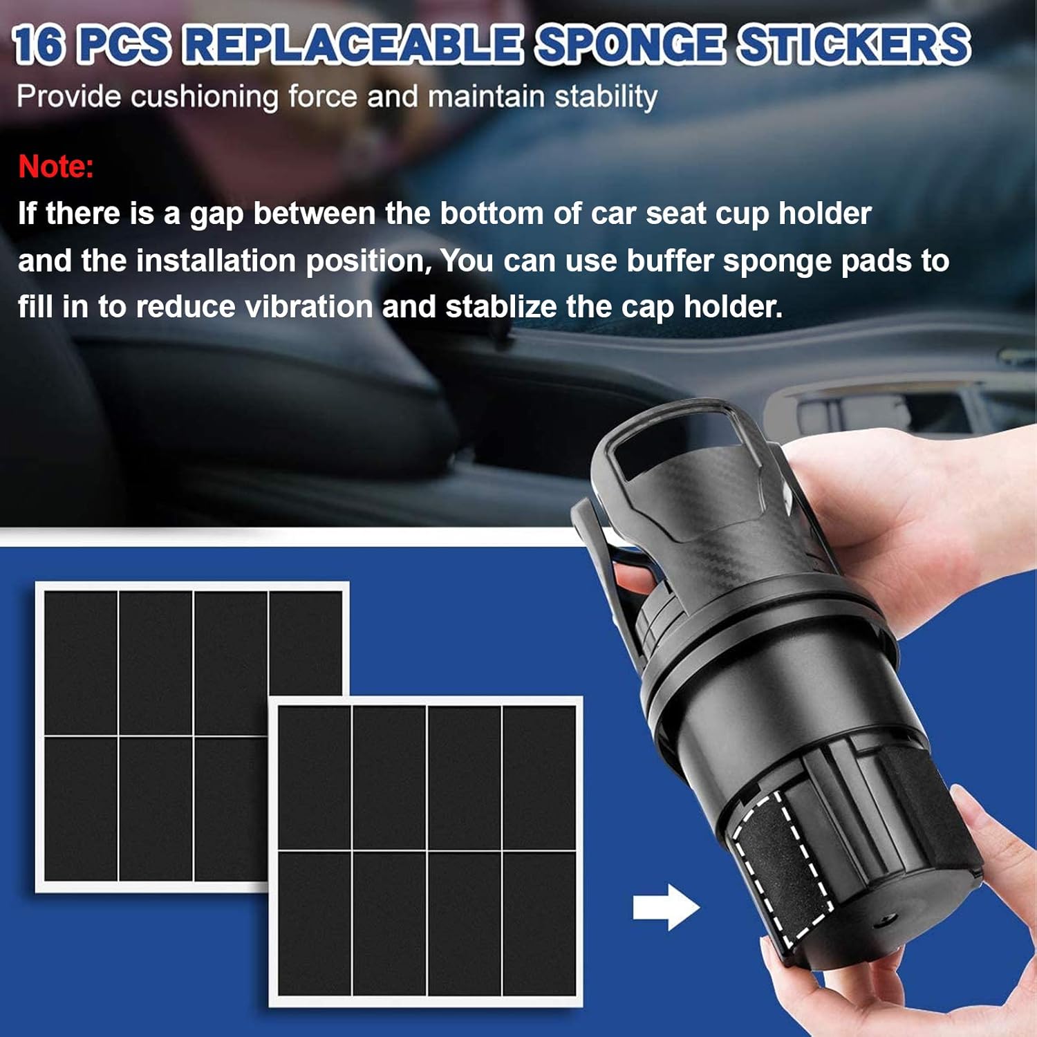 LiteBee Dual Car Cup Holder, Cup Extender, Hydro-Flask Cup Holder Adjustable and Extendable Suitable for Large Water Bottle: Automotive