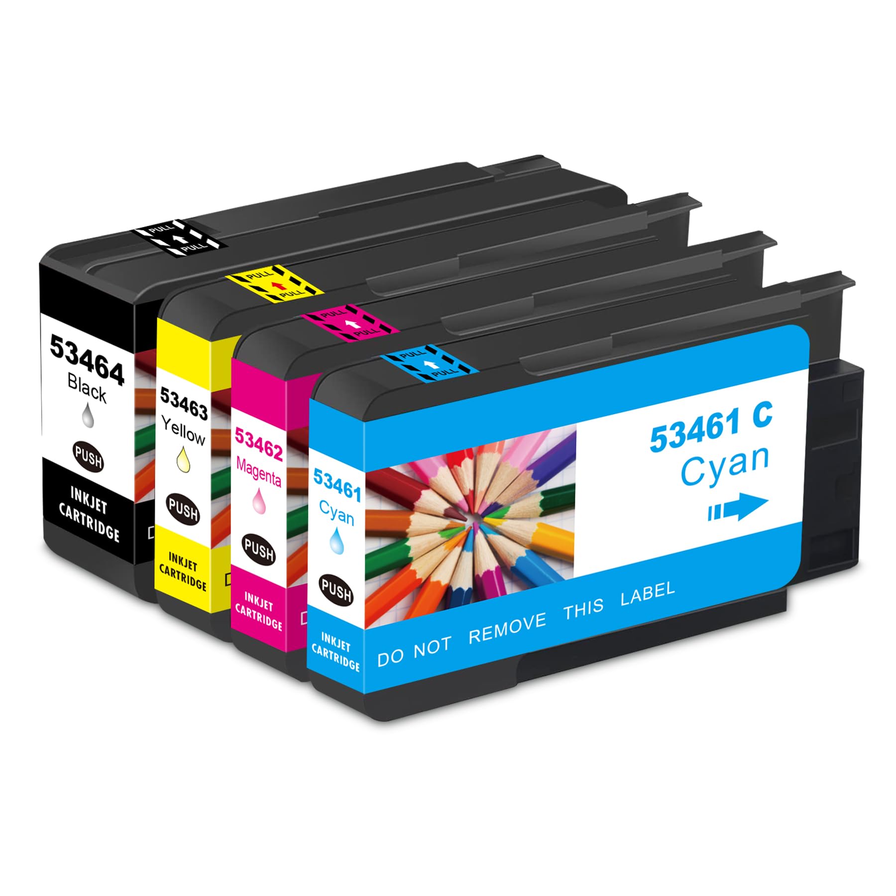 Yongairuink Compatible Primera 53465 Ink Cartridge Replacement for Primera 53461 53462 53463 53464 Ink Tank Work for Primera LX1000 LX2000 Printer (4Pack 1xBlack 1xCyan 1xMagenta 1xYellow)