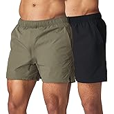 Men's 5 Inch Swim Trunk's with Liner 2 Pack Mens Stretch Quick Dry Beach Shorts Swimming Trunks & Bathing Suits for Men