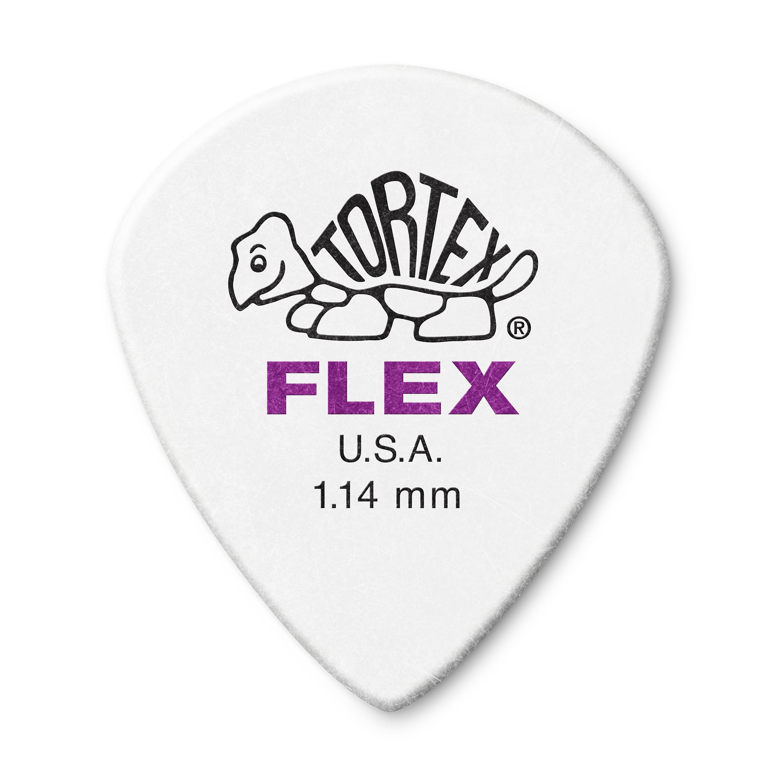 JIM DUNLOP 468P1.14 Tortex Flex Jazz III Guitar Pick, 1.14mm, White - 12 Pack