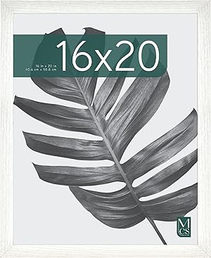 MCS Studio Gallery 40,6 x 50,8 cm Posterrahmen, Weiße Holzoptik, MDF-Holz, Vertikale und horizontale Wandaufhängung, Großer Bilderrahmen für Fotos, Poster und Kunstdrucke (1er-Pack)
