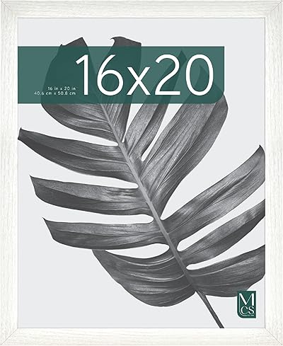 MCS Studio Gallery 40,6 x 50,8 cm Posterrahmen, Weiße Holzoptik, MDF-Holz, Vertikale und horizontale Wandaufhängung, Großer Bilderrahmen für Fotos, Poster und Kunstdrucke (1er-Pack)
