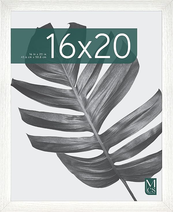 MCS Studio Gallery 40,6 x 50,8 cm Posterrahmen, Weiße Holzoptik, MDF-Holz, Vertikale und horizontale Wandaufhängung, Großer Bilderrahmen für Fotos, Poster und Kunstdrucke (1er-Pack)