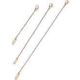 Altitude Boutique 18k Gold Plated Necklace Extenders Delicate Necklace Extender Chain Set for Women 3 Piece Set, Extensions 2", 4", 6" Inches Hypoallergenic in Gold, Rose Gold, or Silver