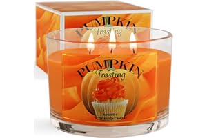 96NORTH Pumpkin Frosting Scented Candle | 3-Wick Large Jar Candle | 12 Oz Up to 50 Hours Burning Time | 100% All Natural Soy Wax Candle | Housewarming Gift for Women and Men