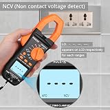 Proster Clamp Meter TRMS 6000 Counts 800A 600V Auto Range NCV Backlit view 6