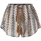 ZAFUL Crochet Cover Up Shorts for Women Beach Swimwear 2026 Boho High Waisted Drawstring Flowy Swim Bottom
