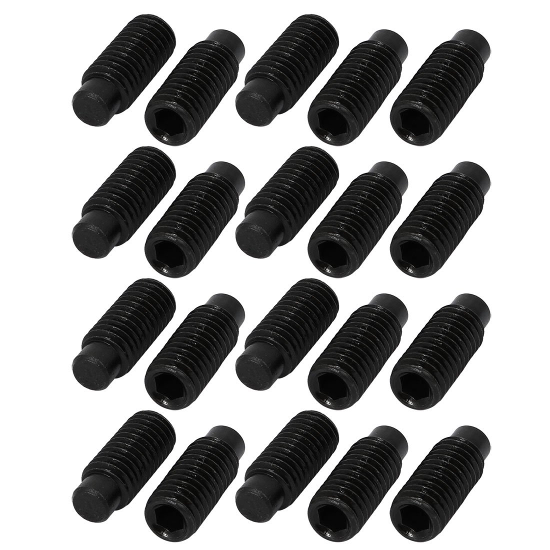 Sourcingmap 20 Pcs M8 x 20mm Alloy Steel Hexagon Socket Drive Dog Point Grub Screw