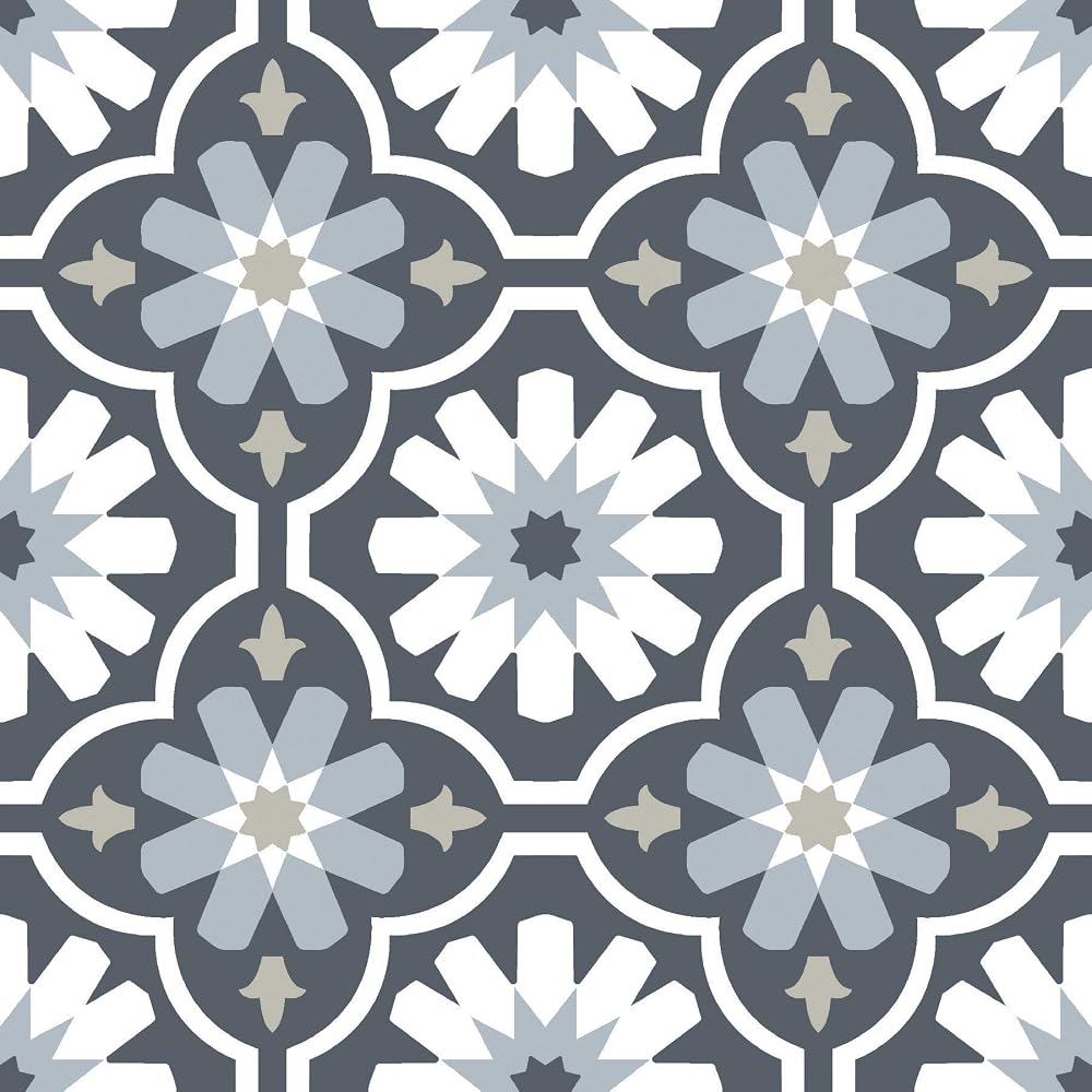 FloorPops Sevilla Peel & Stick Floor Tiles Gray 60 x 24 inches