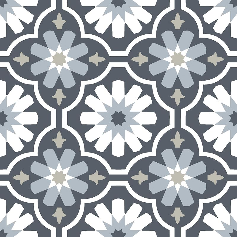 FloorPops Sevilla Peel & Stick Floor Tiles Gray 60 x 24 inches