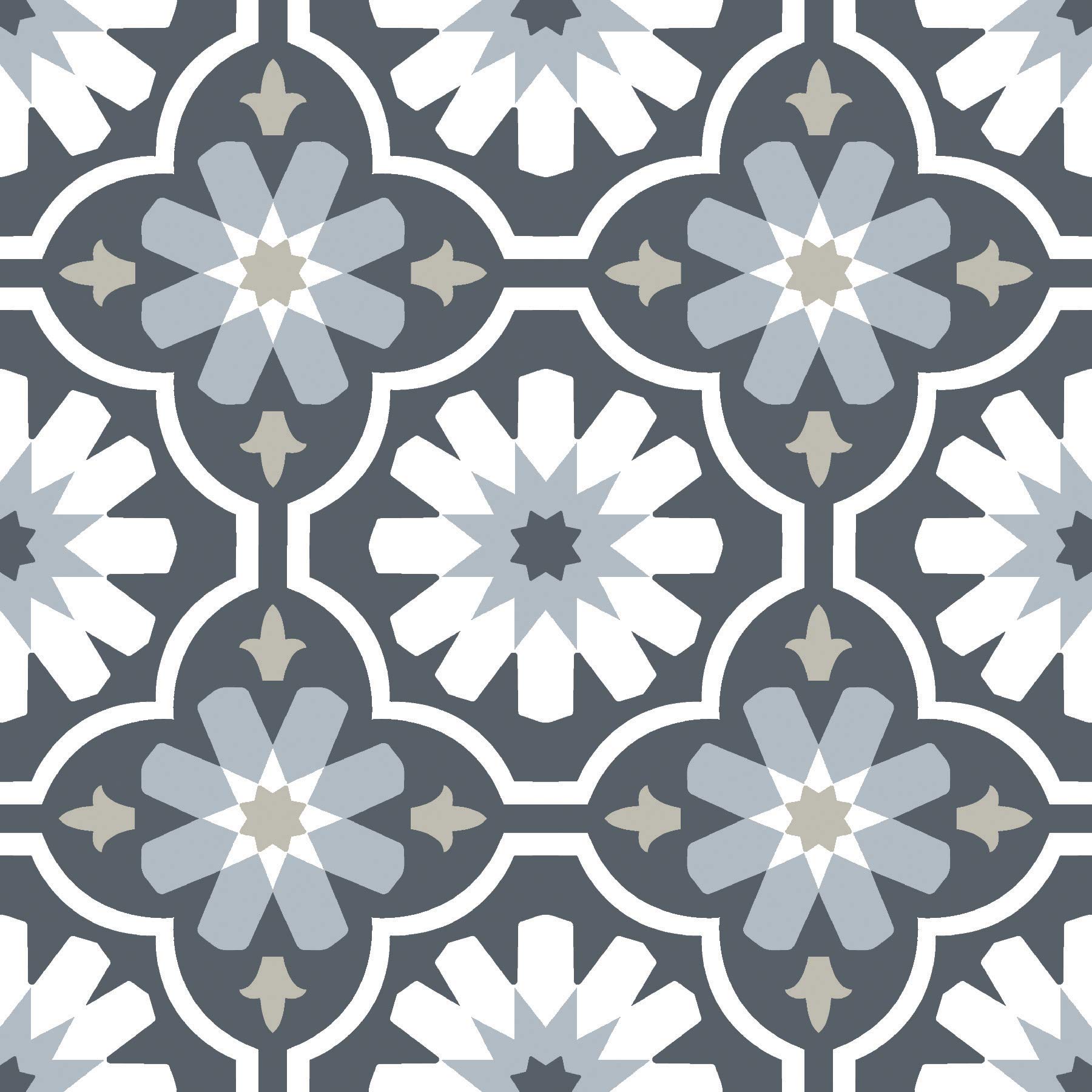 FloorPops FP2944 Sevilla Peel & Stick Floor Tiles, Gray, 60" L x 24" W x 0.06" T