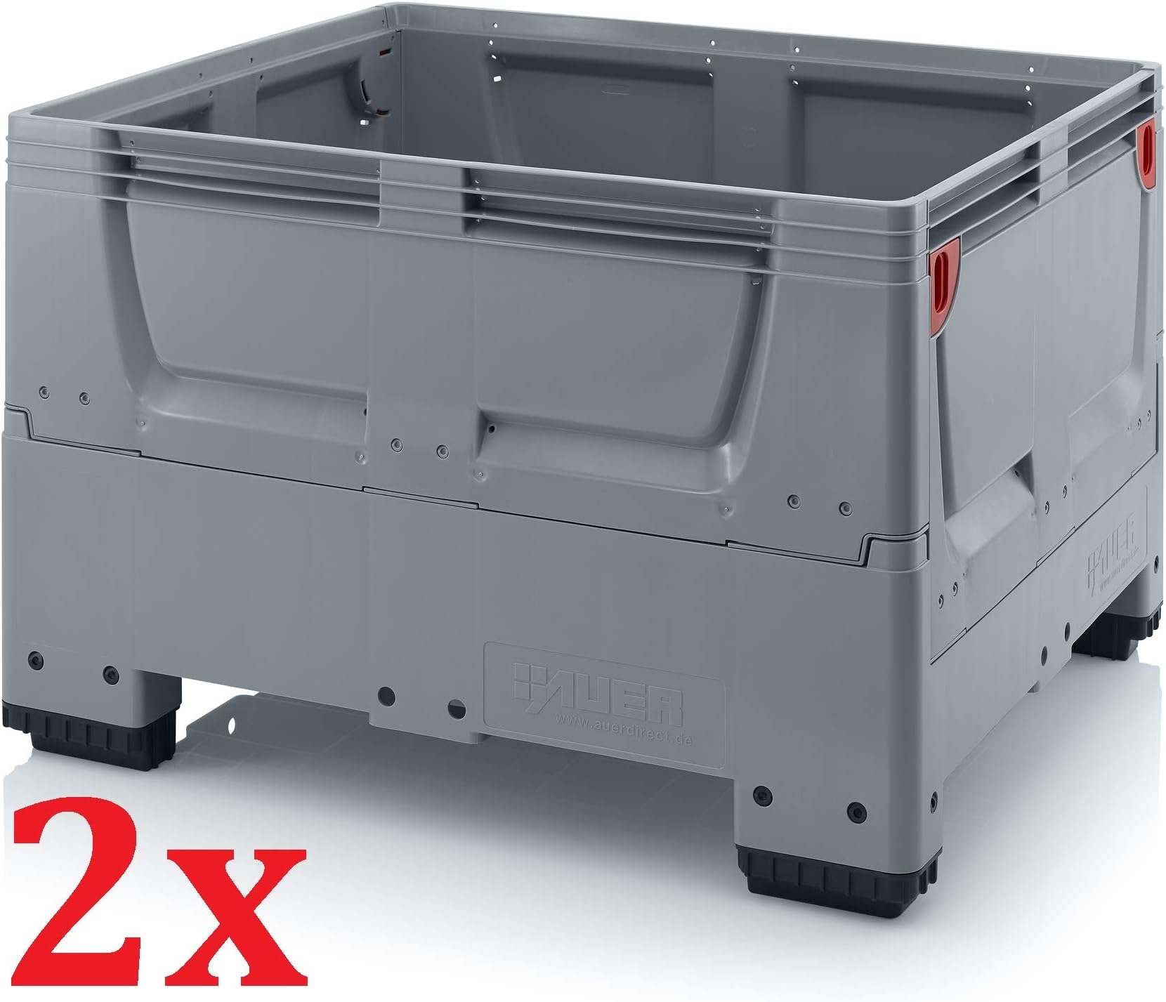 2x Auer Big Box klappbar 120x100x79 * faltbare Palettenbox 120x100 Paletten Behälter Großbehälter