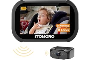 Itomoro Wireless Baby Car Camera, Car Camera for Baby Max Range 1000FT, Night Vision Wide View 1080P Display Car Baby Camera, Baby Car Camera Backseat Wireless for All Vehicle