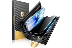 UNBREAKcable for iPhone 17 Privacy Screen Protector QuickSet Box, 25° Anti-Spy Tempered Glass, 9H Hardness, Case-Friendly, Bu